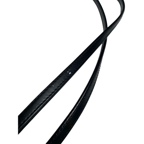 Black Mini Structured Shoulder Bag Gold Hardware Faux Leather Purse Handbag - Picture 10 of 16